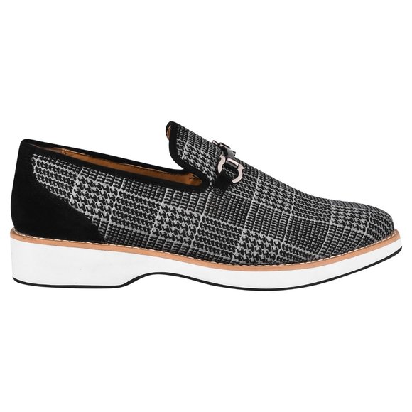 Men\'s Black and White Loafers main image 4
